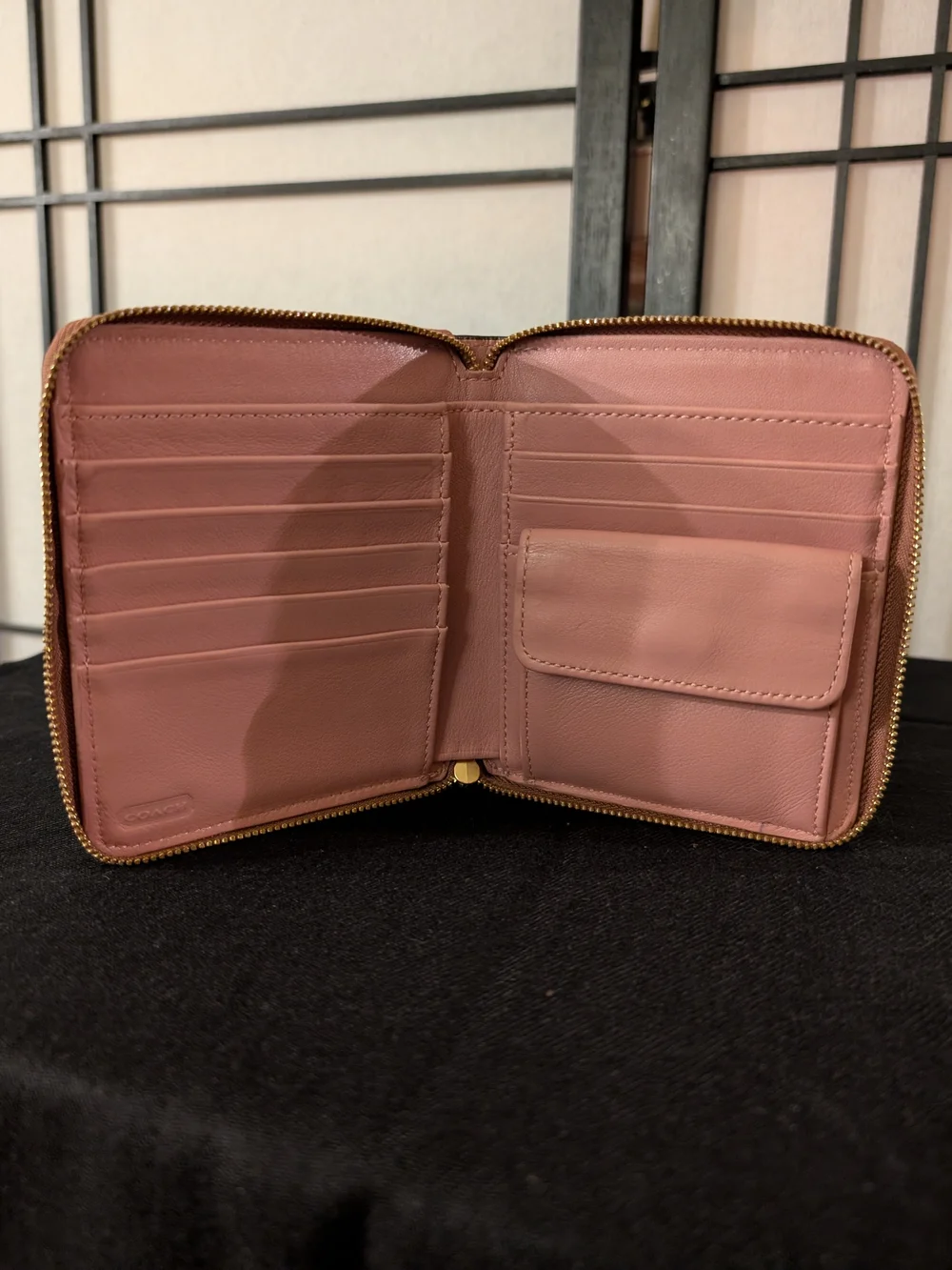 Coach Compact Zip Wallet in Dusty Rose